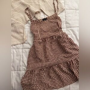 Originality Gingham Checkered Mini Dress